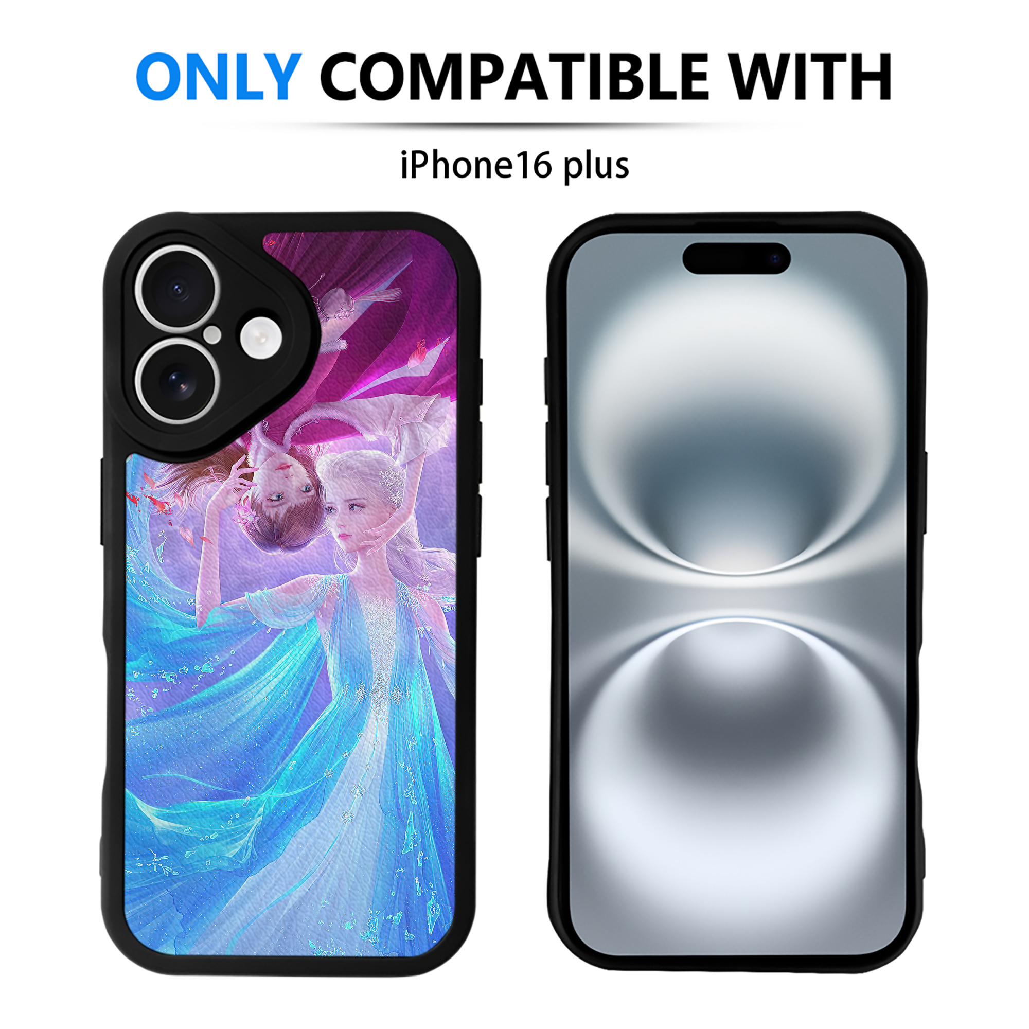 （画像用） アナと雪の女王 アンナ エルサ Frozen Anna Elsa 【iPhone 16シリーズ対応】シリコンスマホケース（レザー調） 材質：シリコン